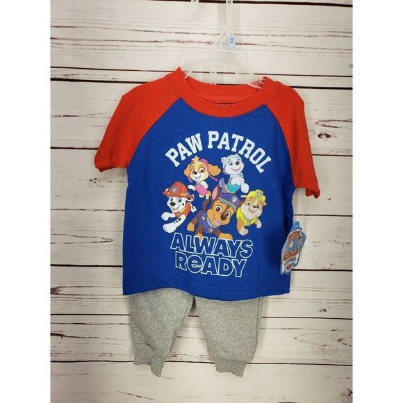 Nickelodeon Paw Patrol‎ ALWAYS READY blue red gray jogger set 12 months boys - Picture 6 of 6